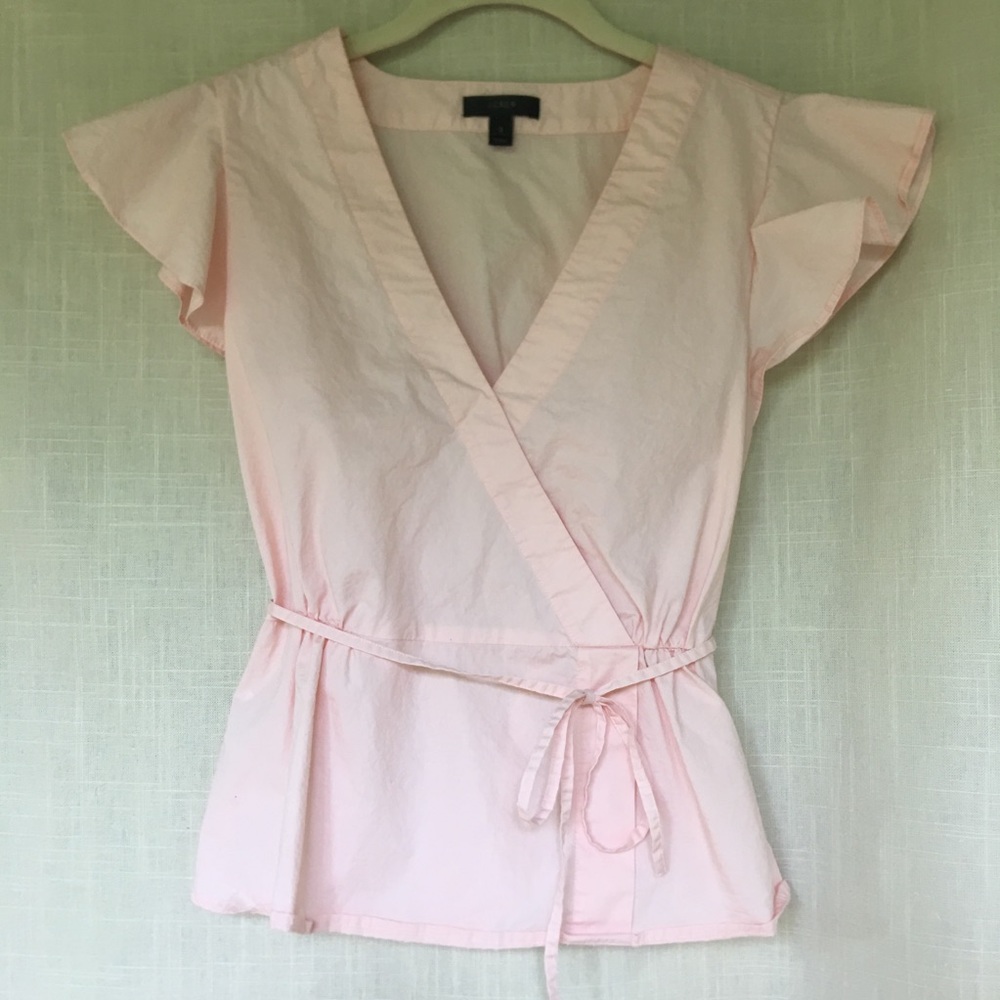 [NWOT] J. Crew Wrap Blouse in Light Pink
